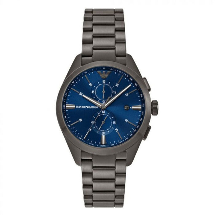 Emporio Armani Chronograph Quartz Blue Dial Grey Steel Strap Watch For Men - AR11481 - Image 3